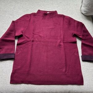 J. Jill Burgundy wine Mock Funnel Neck Top nwt medium